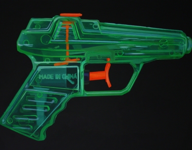 ' Green & Orange Pistol ’ // Acrylic on Canvas //  62cm x 46cm // Available