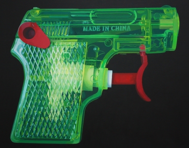 ' Green/Red Pistol ’ // Acrylic on Canvas //  70cm x 60cm // Available